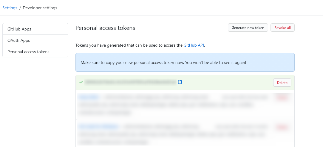 Create a personal access token