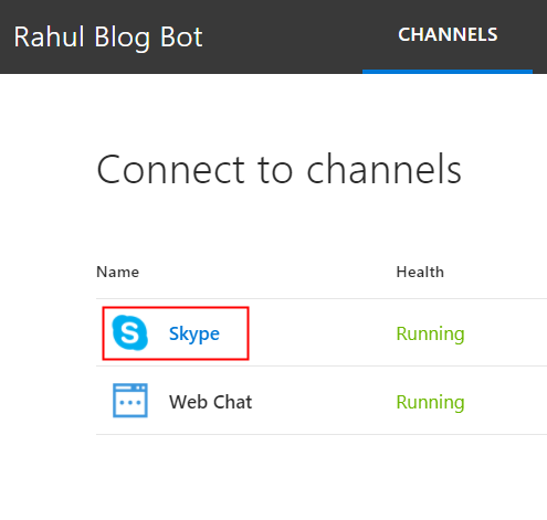 Skype Bot Channel