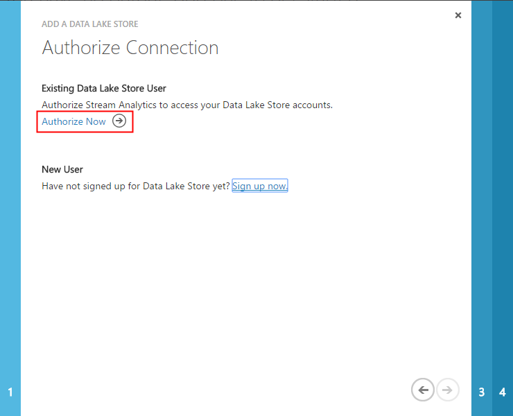 Authorize Data Lake Connection in Stream Analytics
