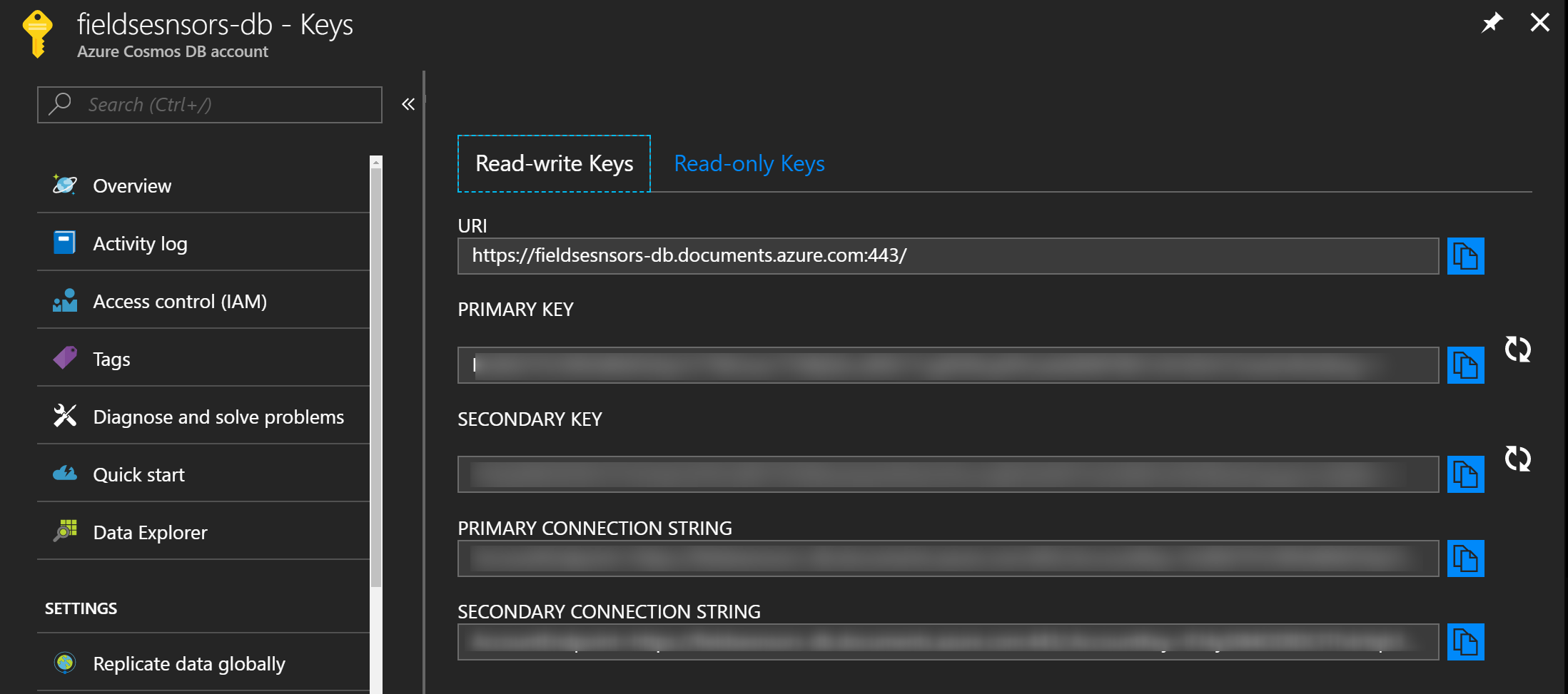Cosmos DB Keys