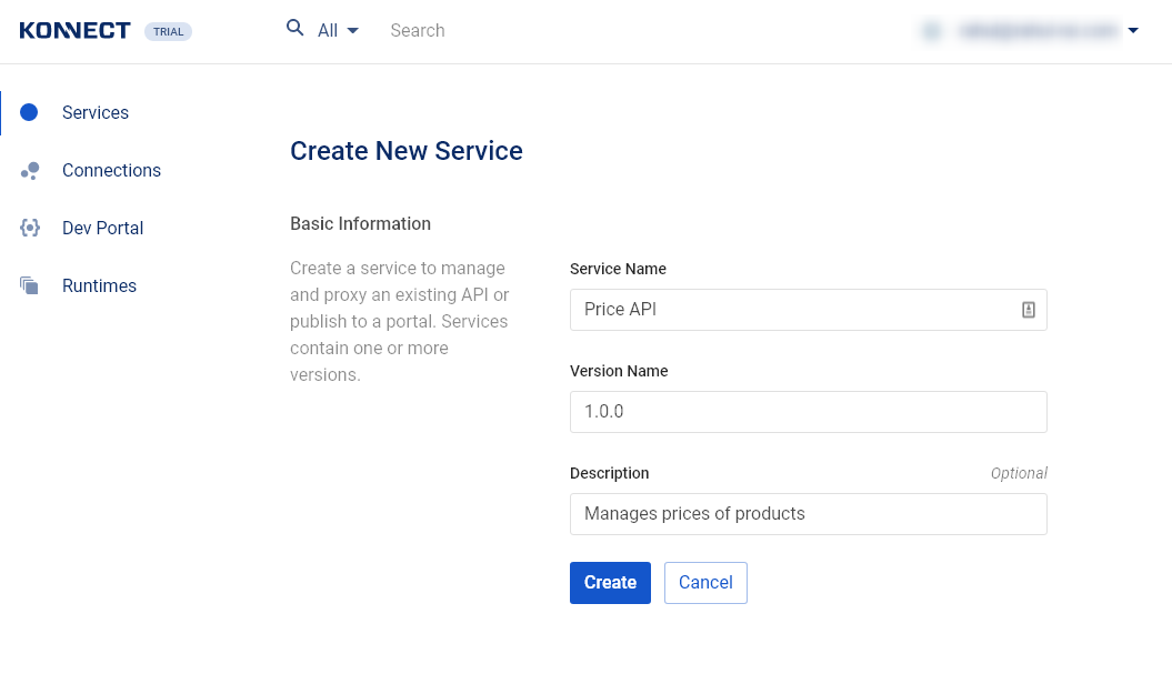 Creating a service in the ServiceHub